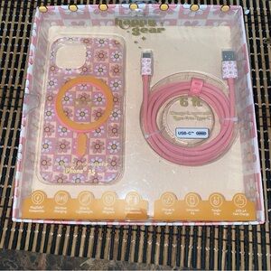 😀 HAPPY GEAR 😁phone case & charger  for iPhone 15